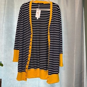 Merokeety Long Striped Cardigan